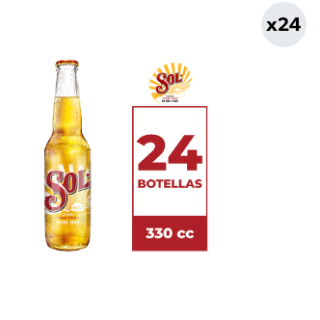 24x Cerveza Sol 4.5° Botella 330cc