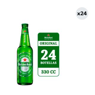 24x Cerveza Heineken 5.0° Botella 330cc