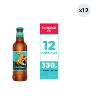 12x Cerveza Patagonia Hoppy Lager 4.8° Botella 330cc