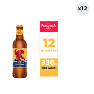 12x Cerveza Patagonia Red Lager 5.0° Botella 330cc