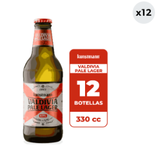 12x Cerveza Kunstmann Valdivia Pale Lager 5.2° Botella 330cc