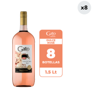 8x Cóctel de Vino Gato Selección Dulce Rosé 1.5L