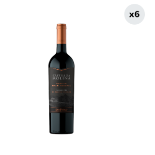 6x Vino Castillo De Molina Tributo Gran Reserva Carmenere 750cc