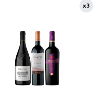 3x Vinos Gran Reserva Cabernet Sauvignon Variedades 750cc