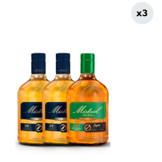 Pack 2x Pisco Mistral 35° 750cc + Mistral Nobel Apple 35° 750cc