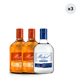 Pack 2x Pisco Mistral Nobel 40° 750cc + Pisco Mistral Nobel Cristalino 40° 750cc