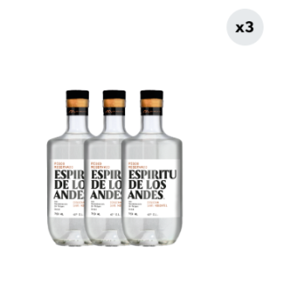 3x Pisco Espíritu De Los Andes 40° 750cc