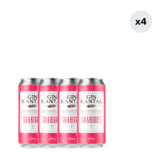 Pack 4 Cóctel Kantal Gin Berries Lata 473cc
