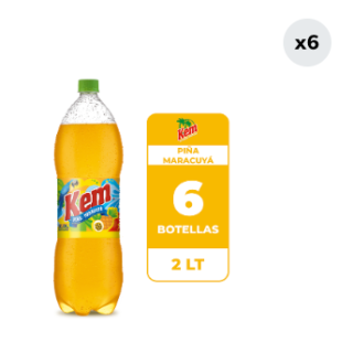 6x Bebida Kem Piña Maracuyá Botella 2L