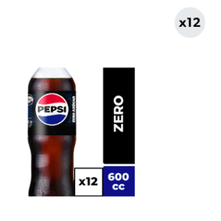 12x Bebida Pepsi Zero Botella 600cc