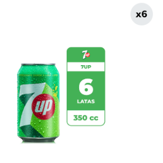 6x Bebida 7 Up Lata 350cc