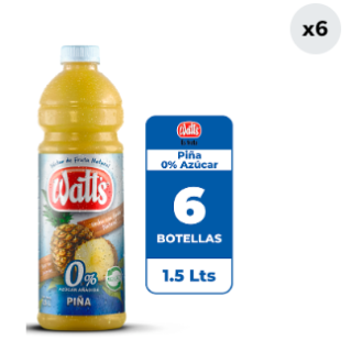 6x Néctar Watt's Piña Sin Azúcar 1.5L