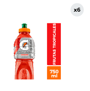 6x Bebida Isotónica Gatorade Frutas Tropicales 750cc