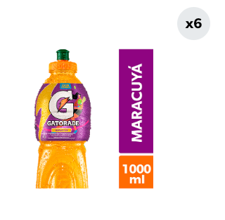 6x Bebida Isotónica Gatorade Maracuyá 1L